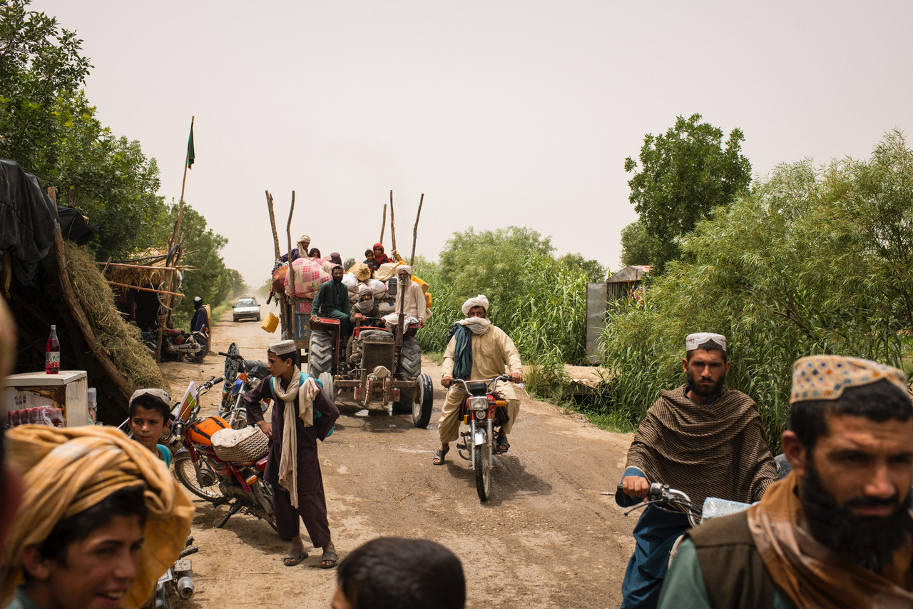 The main intersection in Shin Kalay village half an hour's drive east of Lashkargah Photo: Andrew Quilty, 2018.