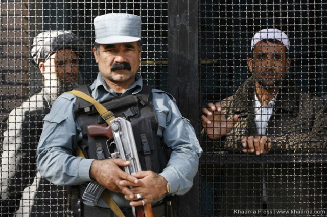 The remainders of the US' foreign detainees in Bagram: two Tunisians, two Tajiks, one Egyptian, and one Uzbek. (The photo shows other prisoners.) Photo: Khaama Press
