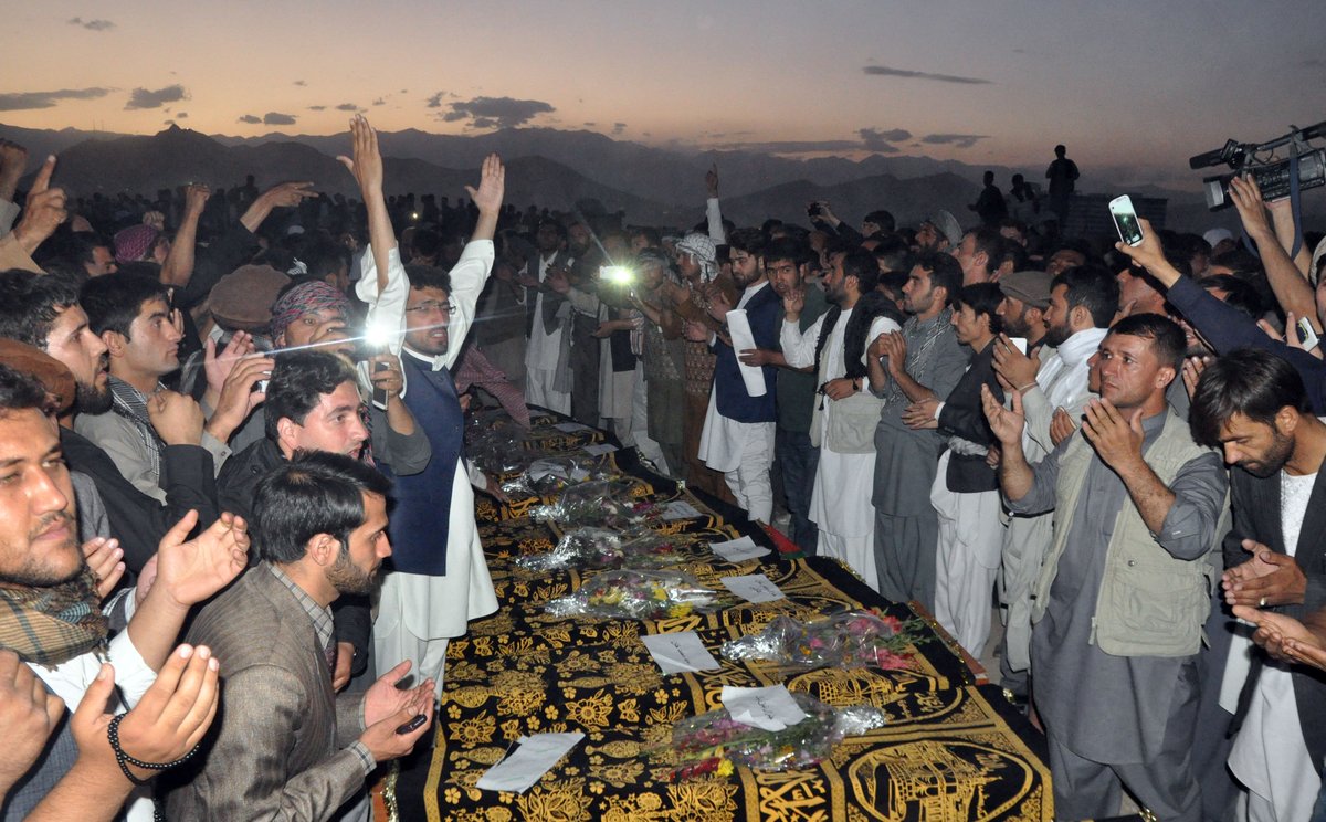 Reburial of Habibullah II (Kalakani) on Shahr Ara Hill. Photo: Pajhwok.