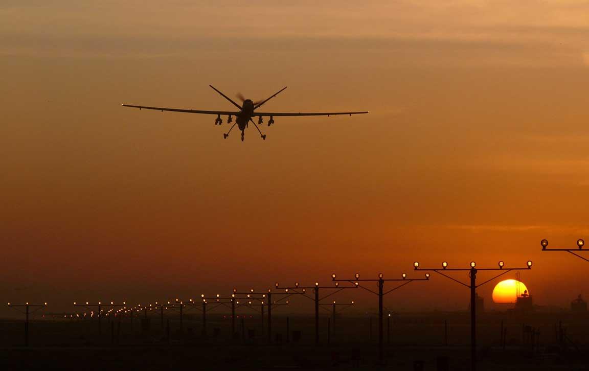 A Reaper drone comes into land at Kandahar Airbase (Flying Officer Owen Cheverton: 2009)