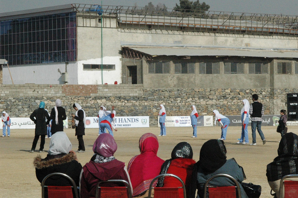 Cricket workshop organised by USAID Afghanistan at the foundation stone laying ceremony of Kabul National Cricket Stadium in November, 2010. Photo: USAID